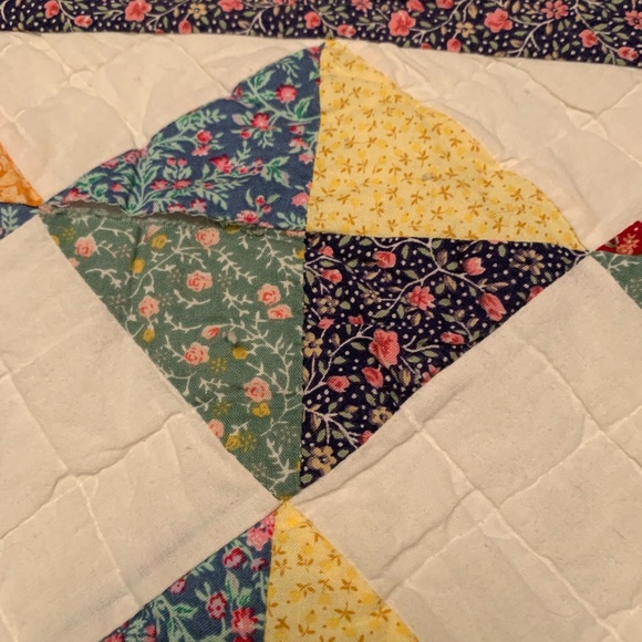 Handmade Vintage Cotton Quilt Broken Dishes Pattern Full/Queen 80X84 - Picture 7 of 14